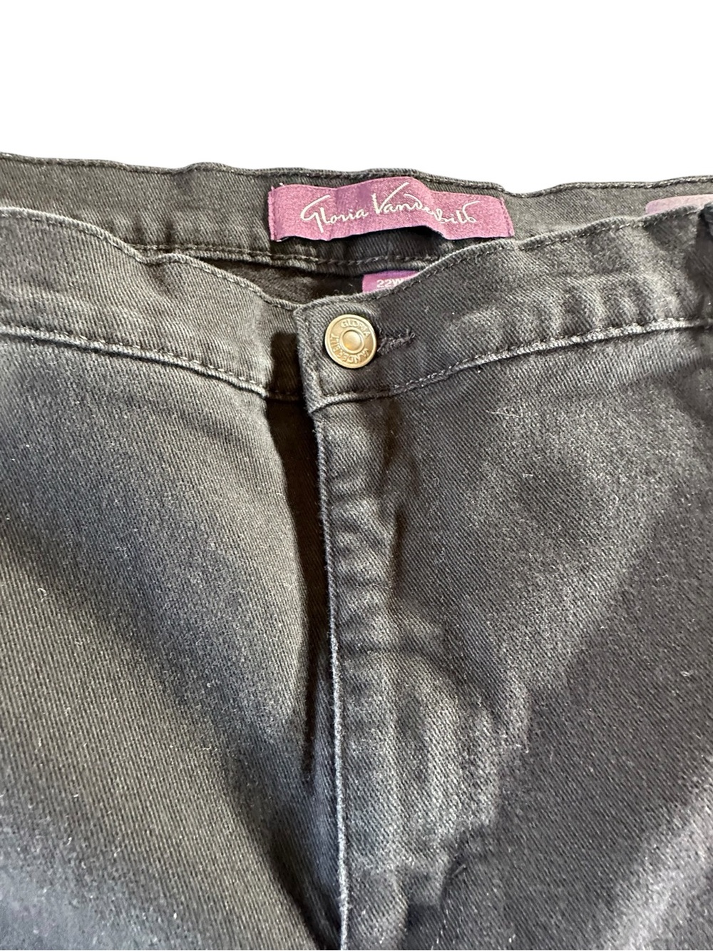 Gloria Vanderbilt Black High-Rise Straight Jeans 22W - Picture 4 of 14